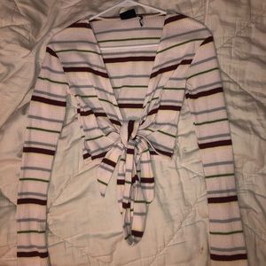 Urban Outfitters striped wrap long sleeve